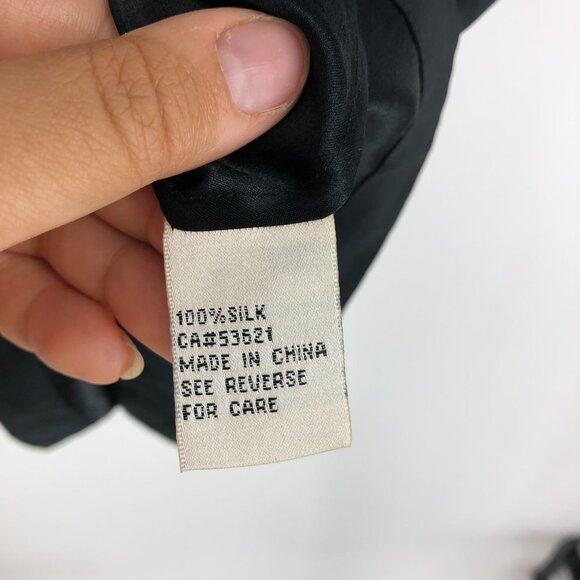 212 Collection Black 100% Silk flowy scoop Neck Mini Dress size 2 - Picture 7 of 15